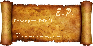 Emberger Pál névjegykártya